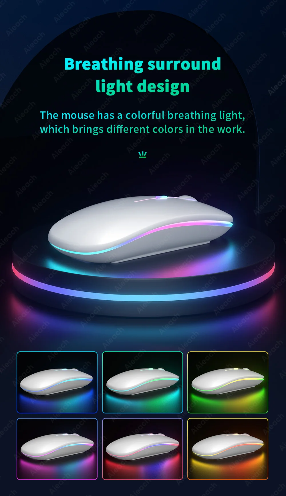 Multi-Language LED Wireless Mouse Keyboard For Android iOS Windows