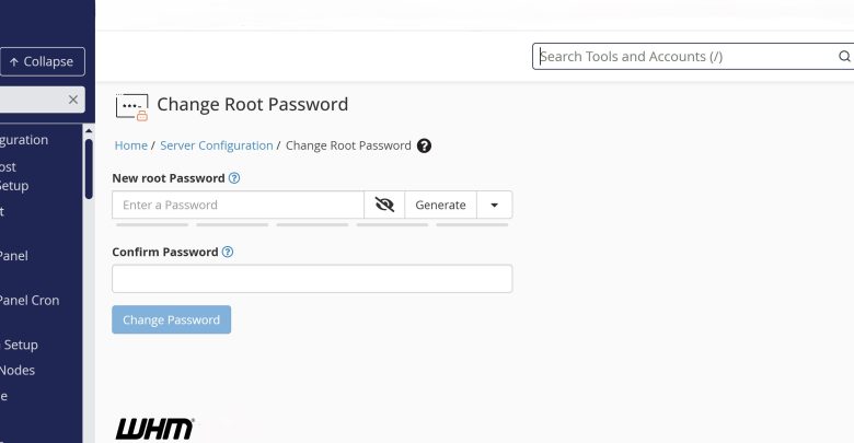 How To change Your Root Password In WHM